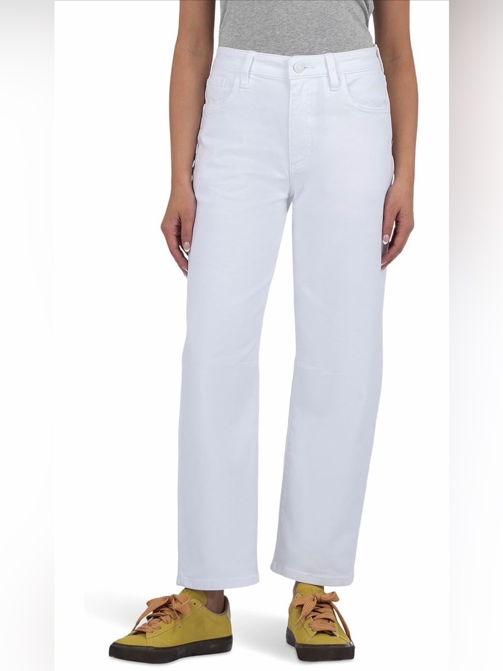 Kut from the Kloth Ashley High-Rise Slouchy Barrel- Optic White